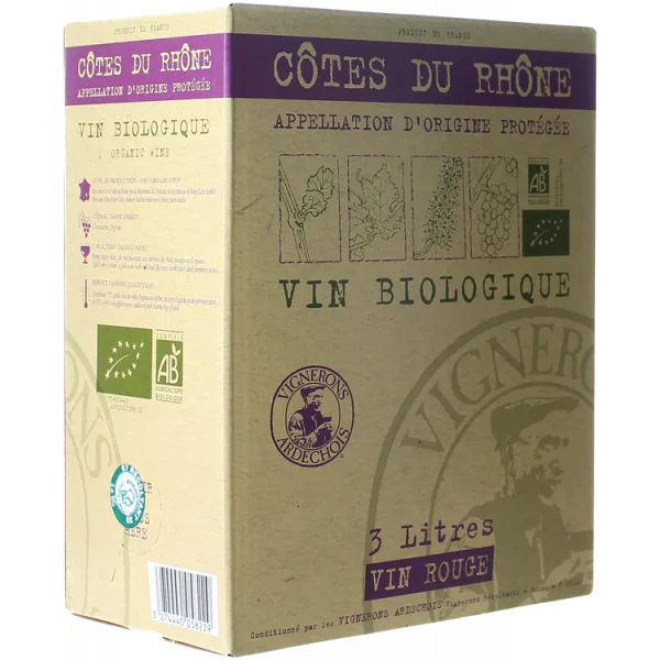 BIB 3L - Côtes du Rhône Bio - Vignerons Ardéchois