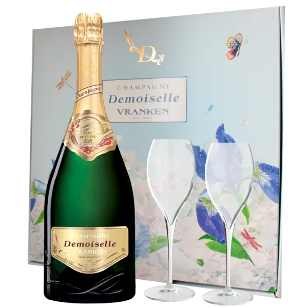 Champagne Vranken  - Demoiselle EO - Brut Tête de Cuvée - Coffret 2 flûtes