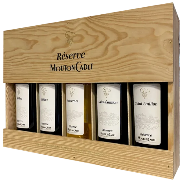 Estuche 5 Botellas Mouton Cadet Réserve Panache - Baron Philippe de Rothschild