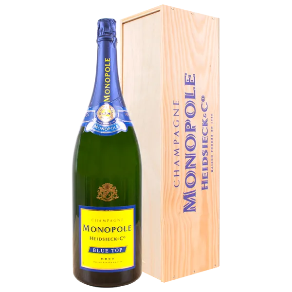 Jéroboam - Champagne Heidsieck & Co Monopole - Blue Top - Houten Kist