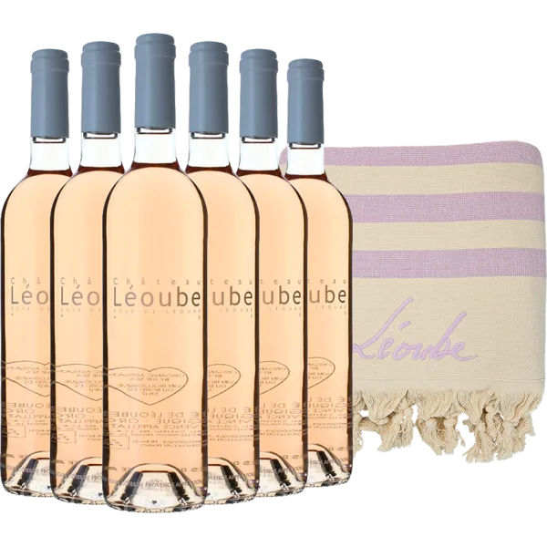 Pack 6 Bottiglie Château Léoube Rosé 2025 + 1 Fouta Léoube - In Omaggio