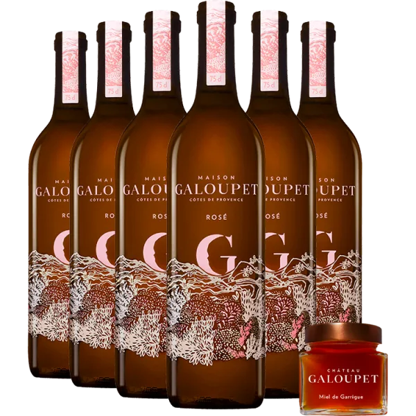 Pack 6 Botellas G de Galoupet 2025 - Château Galoupet + 1 Miel Bio - 100g - De Regalo