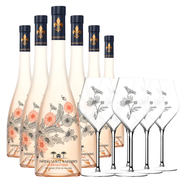 Weinpaket - Fantastique Rosé 2024 - Château Sainte Marguerite + 6 Gläser Gratis - 6 Fl.