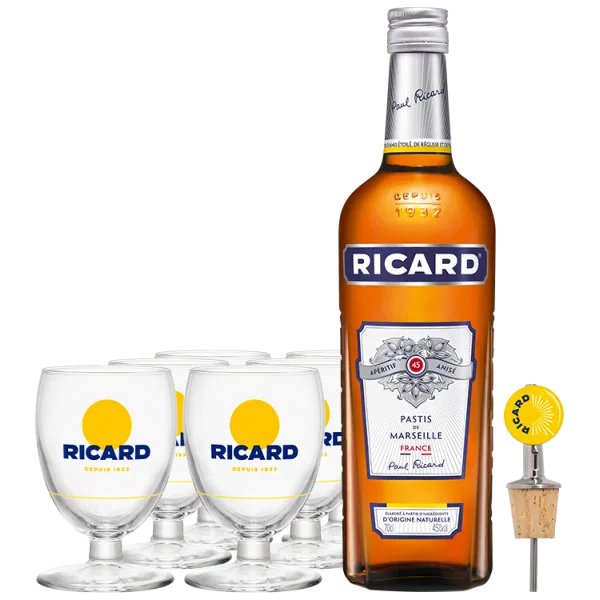 Confezione Ricard + 6 bicchieri Ballons + beccuccio versatore