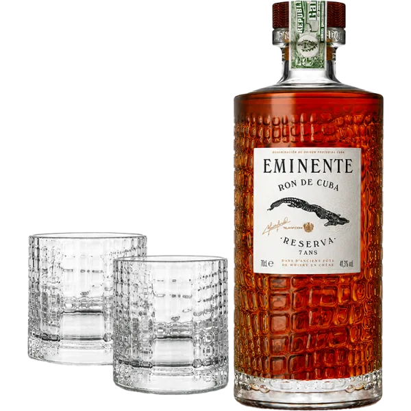 Ron - Eminente Reserva 7 Años + 2 Copas Eminente texturizadas