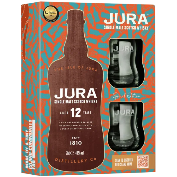 Whisky - Jura - 12 Jahre - Geschenkbox mit 2 Gläsern